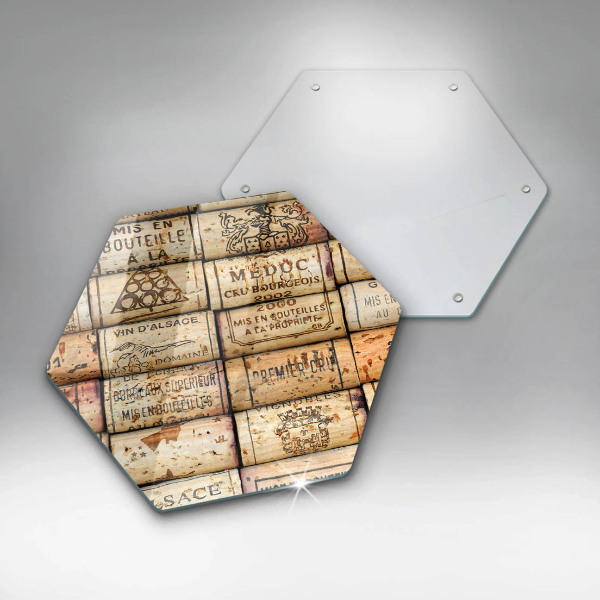 Kuchynská doska veľká zo skla Staré zátky od vína