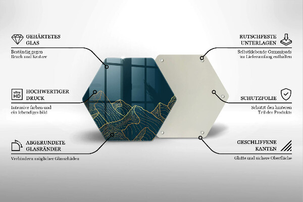 Kuchynská doska veľká zo skla Abstraktné hory