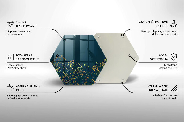 Kuchynská doska veľká zo skla Abstraktné hory