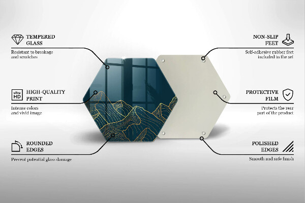 Kuchynská doska veľká zo skla Abstraktné hory