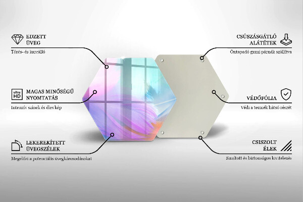 Kuchynská doska zo skla Pastelové perie