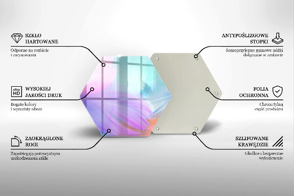 Kuchynská doska zo skla Pastelové perie