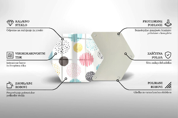 Kuchynská doska zo skla Maľované tvary