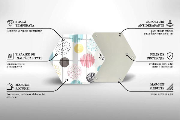 Kuchynská doska zo skla Maľované tvary