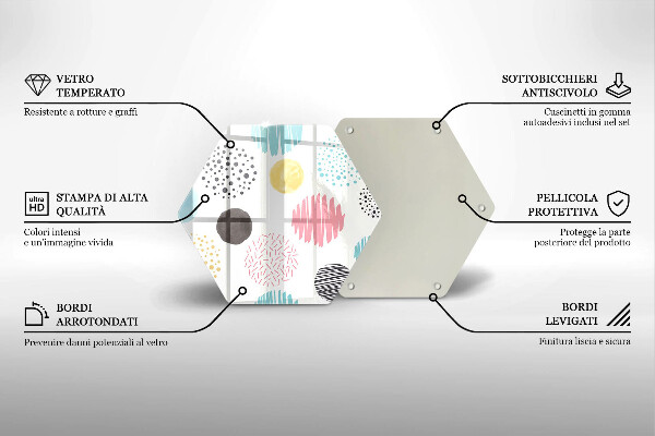 Kuchynská doska zo skla Maľované tvary