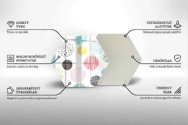 Kuchynská doska zo skla Maľované tvary