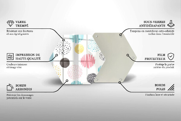 Kuchynská doska zo skla Maľované tvary