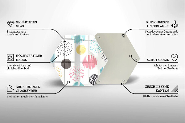 Kuchynská doska zo skla Maľované tvary