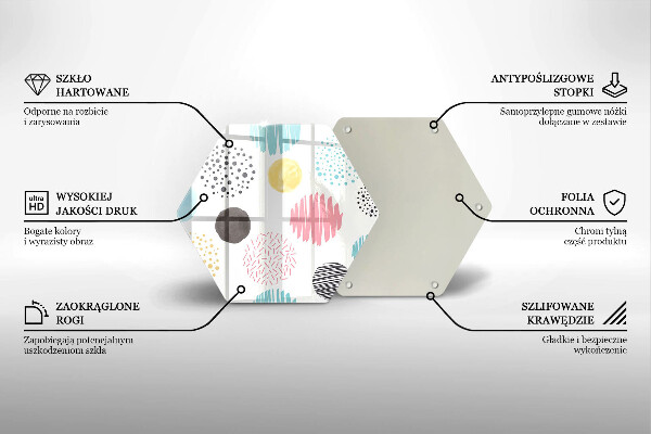 Kuchynská doska zo skla Maľované tvary
