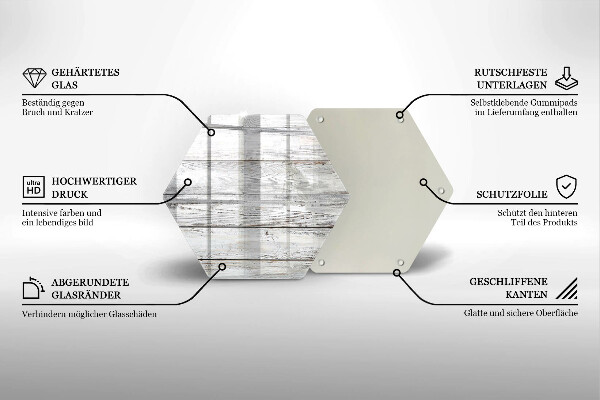 Kuchynská doska zo skla Svetlé drevené dosky