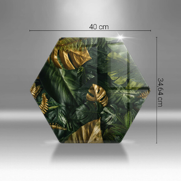 Kuchynská doska zo skla Zlaté listy monstera