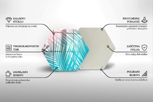 Kuchynská doska zo skla Pastelové listy