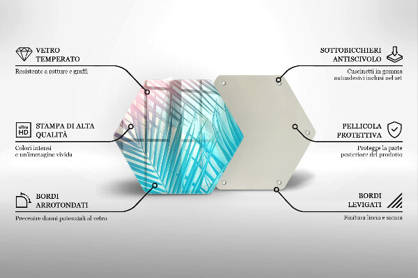 Kuchynská doska zo skla Pastelové listy