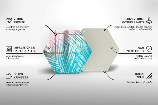 Kuchynská doska zo skla Pastelové listy
