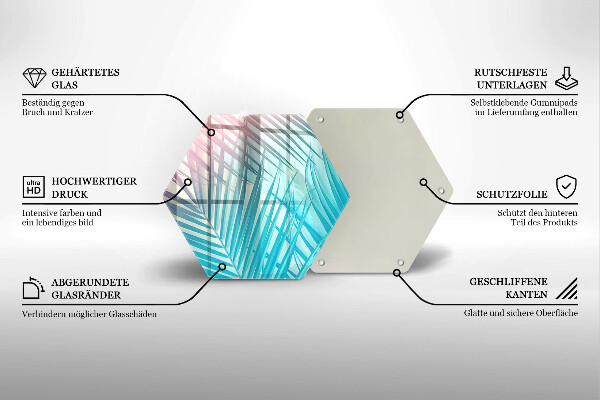 Kuchynská doska zo skla Pastelové listy