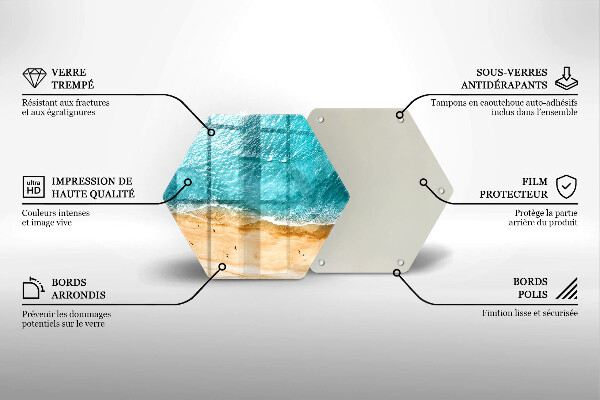 Kuchynská doska zo skla Plážové pobrežie a more