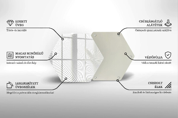 Kuchynská doska veľká zo skla Vzor moderných línií