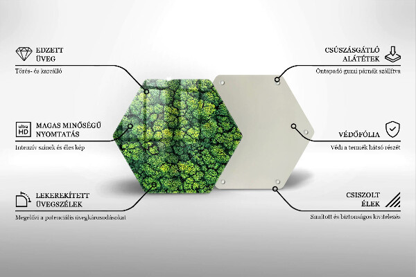 Kuchynská doska veľká zo skla Prírodná machová rastlina