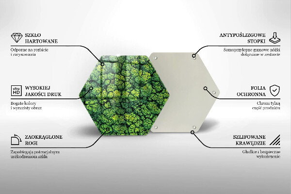 Kuchynská doska veľká zo skla Prírodná machová rastlina