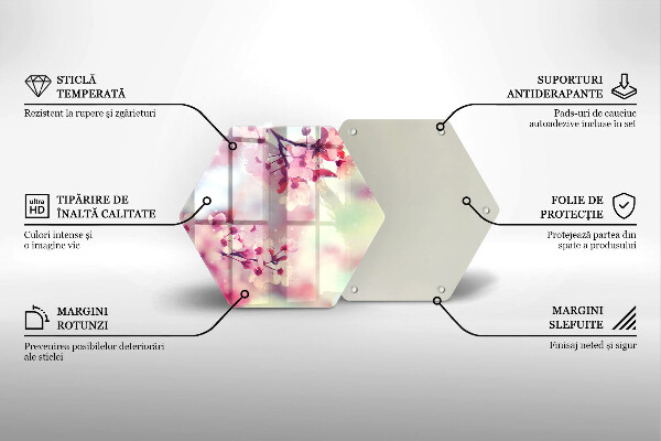 Kuchynská doska zo skla Prírodné kvety jabloní
