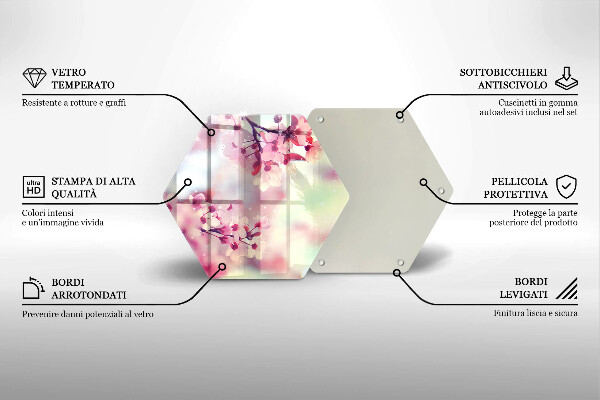 Kuchynská doska zo skla Prírodné kvety jabloní
