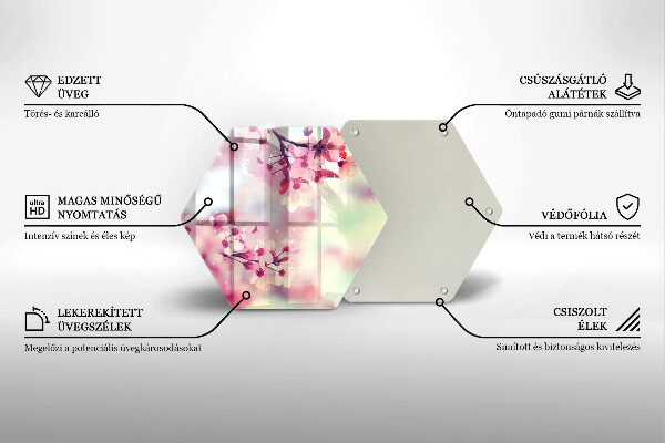 Kuchynská doska zo skla Prírodné kvety jabloní