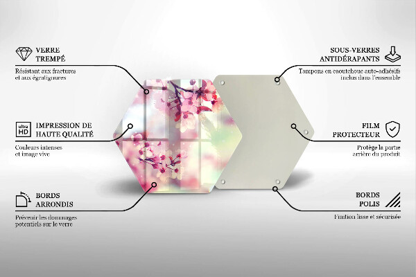 Kuchynská doska zo skla Prírodné kvety jabloní
