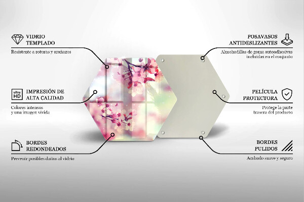 Kuchynská doska zo skla Prírodné kvety jabloní