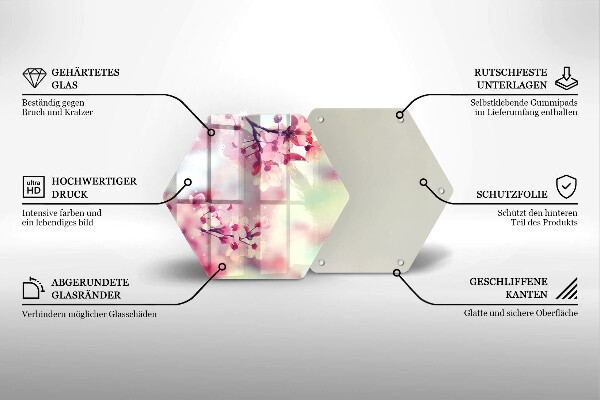 Kuchynská doska zo skla Prírodné kvety jabloní