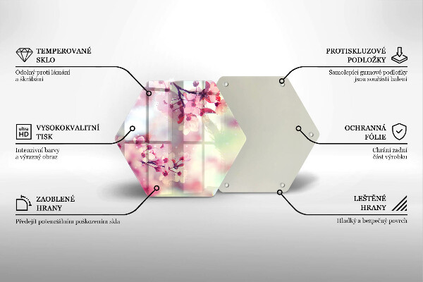 Kuchynská doska zo skla Prírodné kvety jabloní