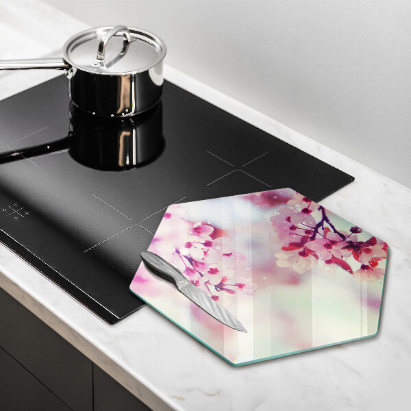 Kuchynská doska zo skla Prírodné kvety jabloní