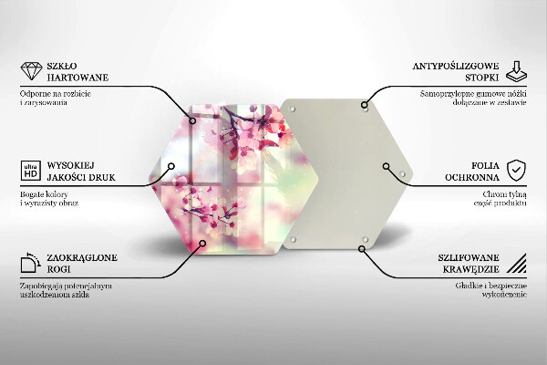 Kuchynská doska zo skla Prírodné kvety jabloní