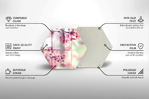 Kuchynská doska zo skla Prírodné kvety jabloní