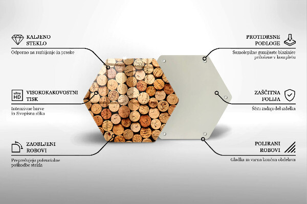 Kuchynská doska zo skla Vzor vínových korkov