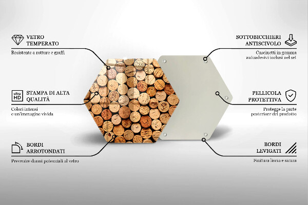 Kuchynská doska zo skla Vzor vínových korkov