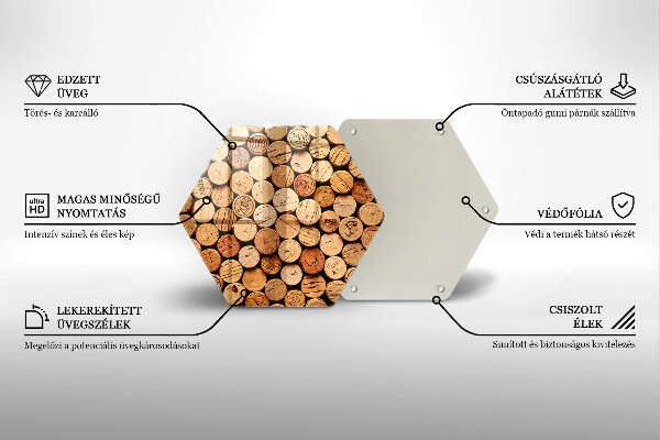 Kuchynská doska zo skla Vzor vínových korkov
