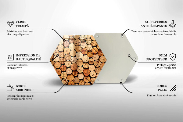 Kuchynská doska zo skla Vzor vínových korkov