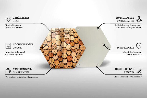 Kuchynská doska zo skla Vzor vínových korkov