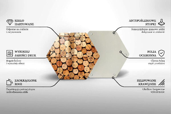 Kuchynská doska zo skla Vzor vínových korkov