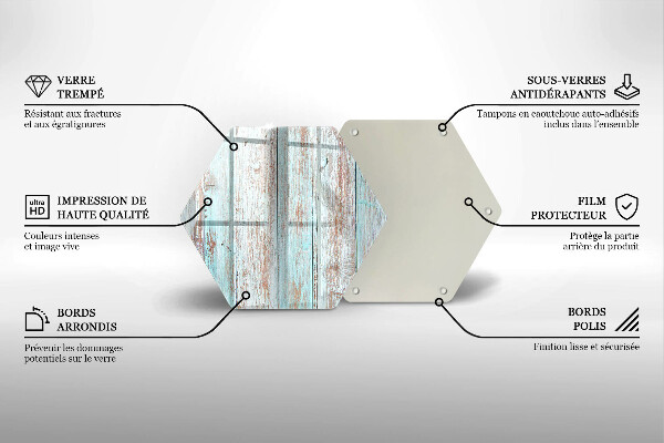 Kuchynská doska veľká zo skla Staré vintage dosky