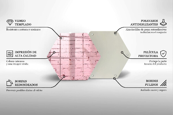 Kuchynská doska veľká zo skla Pastelová tehlová stena
