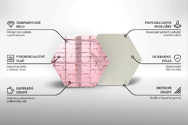 Kuchynská doska veľká zo skla Pastelová tehlová stena