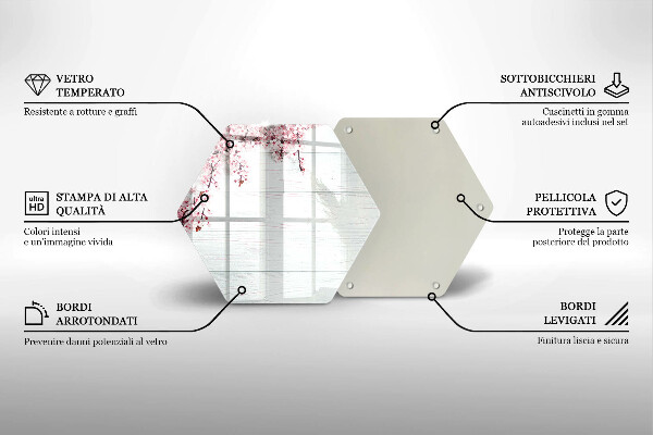 Kuchynská doska veľká zo skla Kvety na doskách