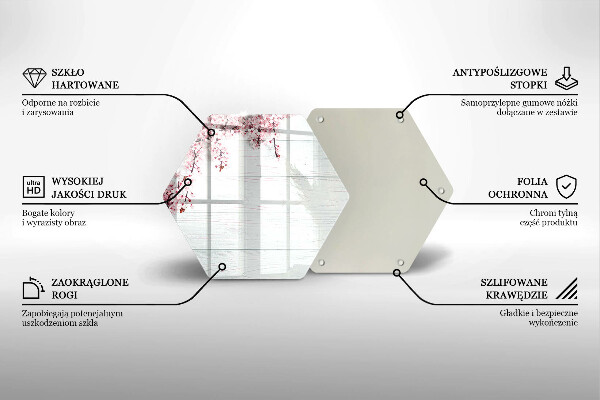 Kuchynská doska veľká zo skla Kvety na doskách
