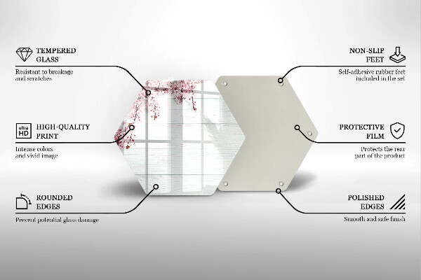 Kuchynská doska veľká zo skla Kvety na doskách