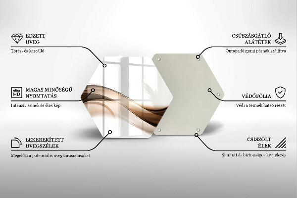 Kuchynská doska veľká zo skla Abstraktné hnedé čiary