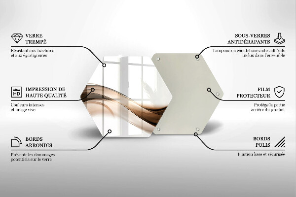Kuchynská doska veľká zo skla Abstraktné hnedé čiary