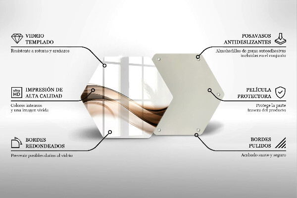 Kuchynská doska veľká zo skla Abstraktné hnedé čiary