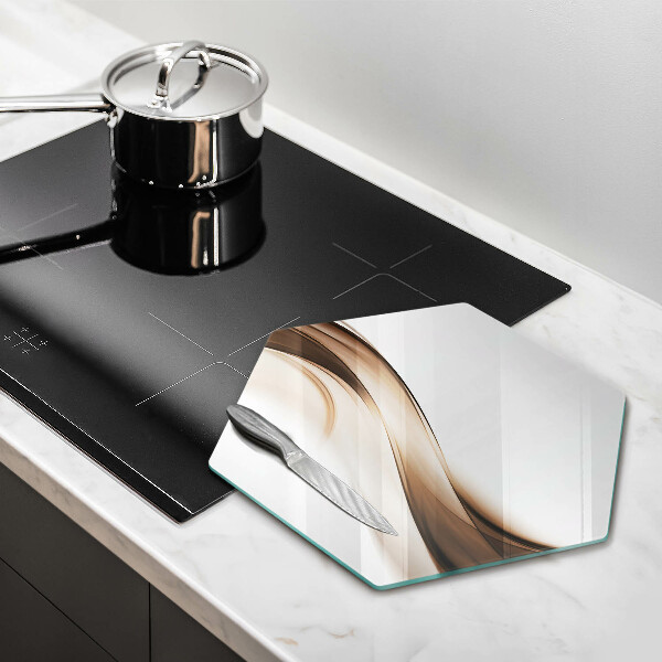 Kuchynská doska veľká zo skla Abstraktné hnedé čiary