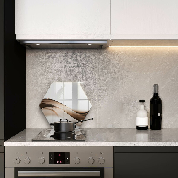 Kuchynská doska veľká zo skla Abstraktné hnedé čiary